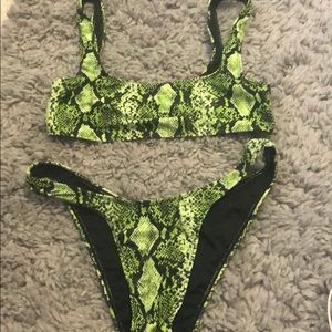 Cheeky neon snake print bikini